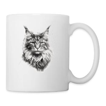 Maine coon Katzenbesitzer Geschenk Katzenhalter - Tasse - Weiß - Rechts