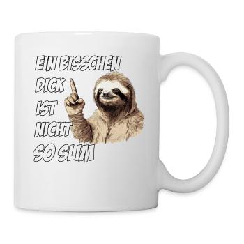 Faultier Sport T-shirt für Dicke und Faulpelze - Tasse - Weiß - Rechts