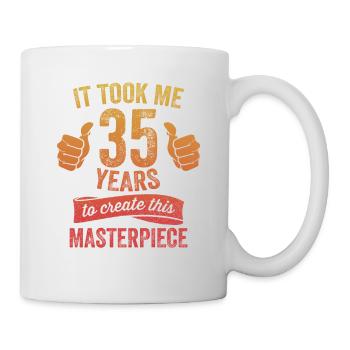 Lustiger 35 Jahre alter Witz 35. Geburtstag Gag cooles Wortspiel - Tasse - Weiß - Rechts