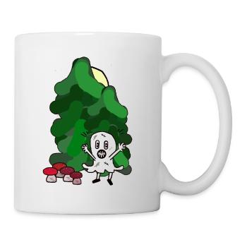 Wald Gespenst Geist Oktober Pilze Tannen Natur - Tasse - Weiß - Rechts