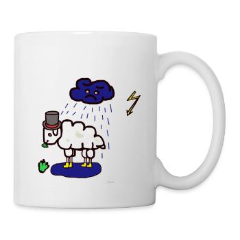 Bad weather: sheep, rain cloud, rain, mutton - Mug - white - Right