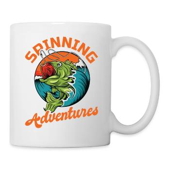 Fishing, Angler, Fisherman Fishing and Pike Fishing - Mug - white - Right