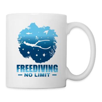 Tauchen, Apnoetauchen, Apnoe No Limit Freediving - Tasse - Weiß - Rechts