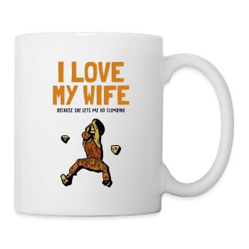 I love my Wife Climbing Bouldern Speedklettern - Tasse - Weiß - Rechts