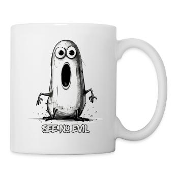 Don't see evil, funny worm - Mug - white - Right