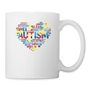 Unterschiedliches Autismus-Bewusstseins-Herz - Tasse - Weiß - Rechts