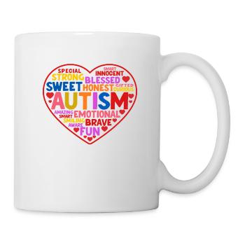 Unterschiedliches Autismus-Bewusstseins-Herz - Tasse - Weiß - Rechts