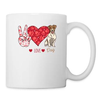 Frieden Liebe Jack Russell Terrier Hundeliebhaber - Tasse - Weiß - Rechts