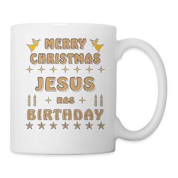 WEIHNACHTEN JOYEUX NOËL JÉSUS A SON ANNIVERSAIRE - Mug blanc - blanc - Droite