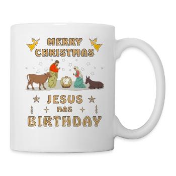 WEIHNACHTEN JOYEUX NOËL JÉSUS FÊTE SON ANNIVERSAIRE - Mug blanc - blanc - Droite