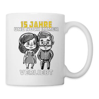PAAR 15 JAHRE UND NOCH IMMER VERLIEBT - Tasse - Weiß - Rechts