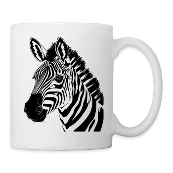 zebra kopf - Tasse - Weiß - Rechts