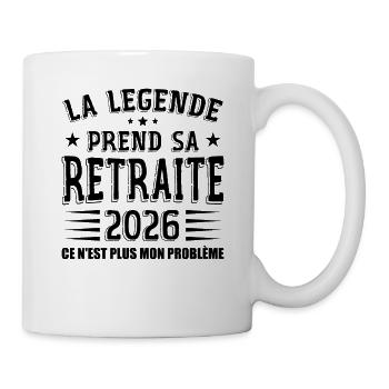 Retraite, Retraité, Retraitée - Mug blanc - blanc - Droite