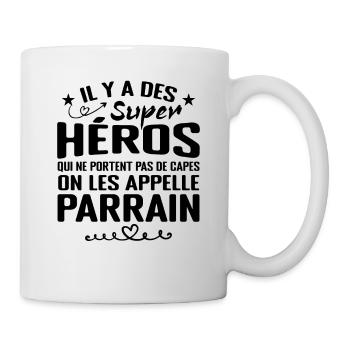 Parrain Super Héros Cadeau Humour Parrain - Mug blanc - blanc - Droite