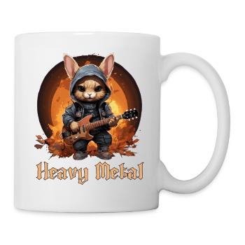 Heavy Metal Häschen, Kaninchen für Rocker Musiker - Tasse - Weiß - Rechts