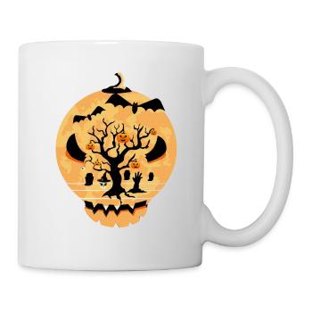 Jack O Lantern Scary Carved Pumpkin Face Halloween - Mug - white - Right