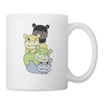 cassgender Flag Pride LGBTQ süße Hippo - Tasse - Weiß - Rechts