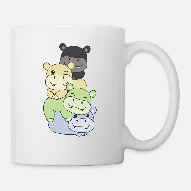 Cassgender Flag Pride LGBTQ Hippopotame mignon - Mug blanc - blanc