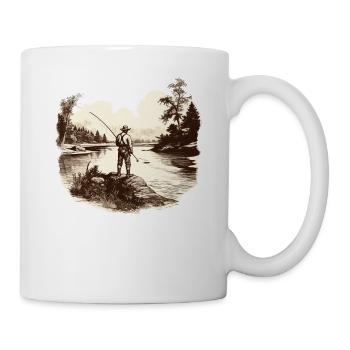 Fishing T-shirt fly fisherman sport fisherman - Mug - white - Right