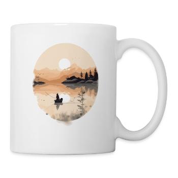 Motif de pêcheur romantique pour la pêche sportive - Mug blanc - blanc - Droite