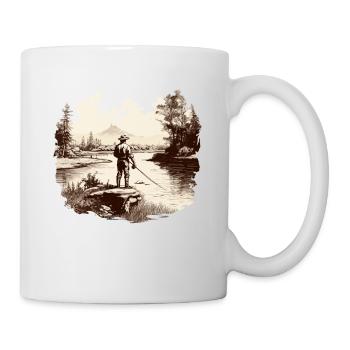 Pêche à la mouche Pêche Chemise Homme Pêche Truite Pêche - Mug blanc - blanc - Droite