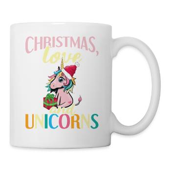 Einhorn Pferde Reitern Weihnachen Liebe Reiten - Tasse - Weiß - Rechts