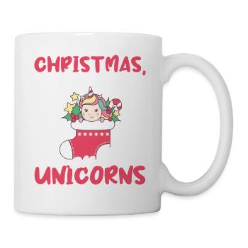 Einhorn Pferde Reitern Weihnachen Liebe Reiten - Tasse - Weiß - Rechts