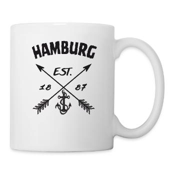 Hamburg Pfeile Schwarz - Tasse - Weiß - Rechts