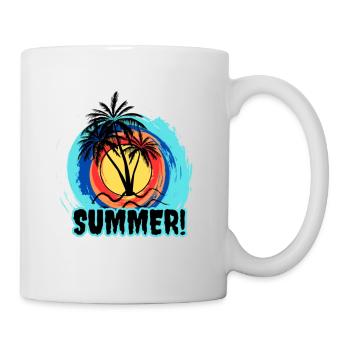 Motif d’été avec des palmiers - Mug blanc - blanc - Droite