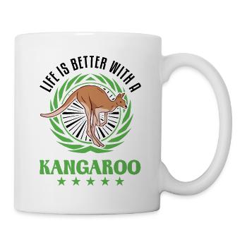 Life is better with kangaroos - Mug - white - Right
