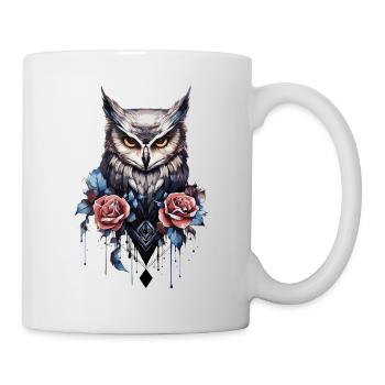 Eule geometrisch - Tasse - Weiß - Rechts