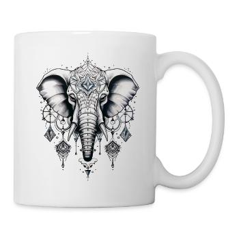 Elefant geometrisch - Tasse - Weiß - Rechts