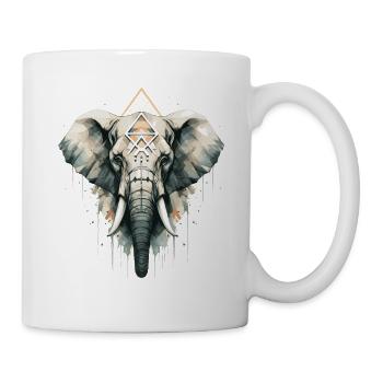 Elefant geometrisch - Tasse - Weiß - Rechts