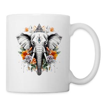 Elefant geometrisch - Tasse - Weiß - Rechts