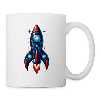 L’homme-fusée dans l’espace - Mug blanc - blanc - Droite