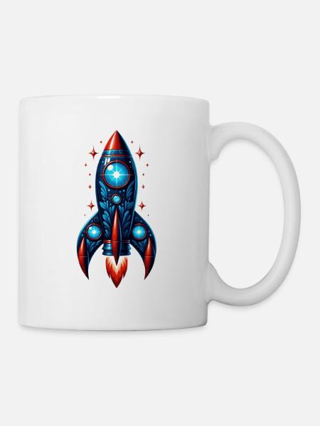 L’homme-fusée dans l’espace - Mug blanc - blanc
