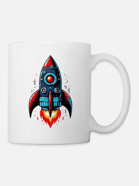 Raketenmann als Durchstarter Gewinner - Tasse - Weiß