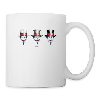 Trilogie du masque V : Blanc, gris, noir - Quel - Mug blanc - blanc - Droite