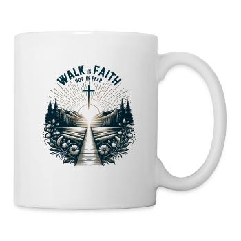 Marchez dans la foi, pas dans la peur - Mug blanc - blanc - Droite