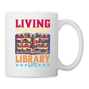 Vivre la vie de bibliothèque - Mug blanc - blanc - Droite