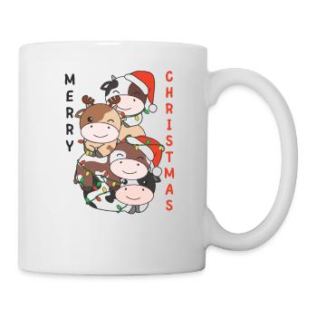 Kuh Weihnachtsbaum Weihnachts Tiere Kühe - Tasse - Weiß - Rechts