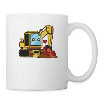 Je t’aime pelle bulldozer grue drôle Saint-Valentin - Mug blanc - blanc - Droite