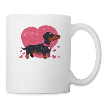 Drôle d’amant de chien coeurs de teckel mignons - Mug blanc - blanc - Droite