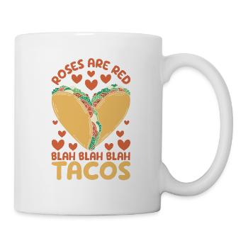 Roses are red blah tacos funny Valentine's Day - Mug - white - Right