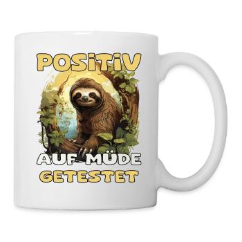 Lustiges Faultier auf einem Baum witziger Spruch - Tasse - Weiß - Rechts