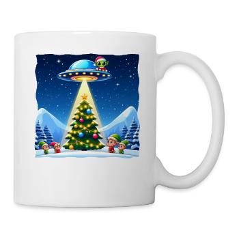 Christmas Alien UFO Imp Abduction - Mug - white - Right