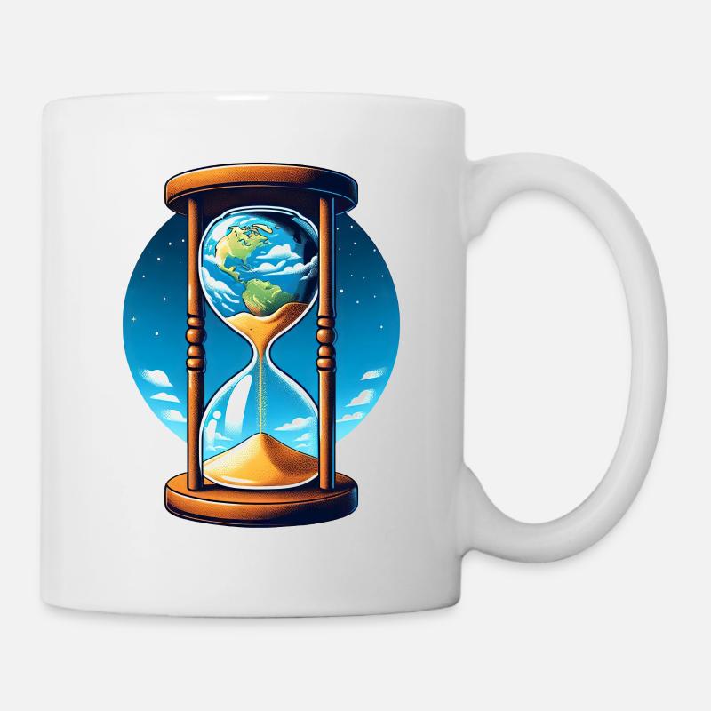 Sablier Terre Afrique Temps Réchauffement climatique - Mug blanc - blanc
