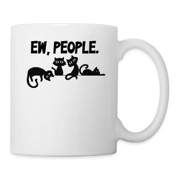 Black Cats, Ew, people, pet, kitten, tomcat - Mug - white - Right