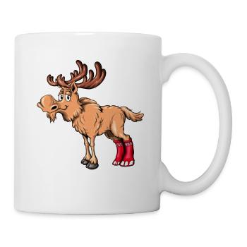 Moose Cow Moose Bull Reindeer with Socks Ankle Socks - Mug - white - Right