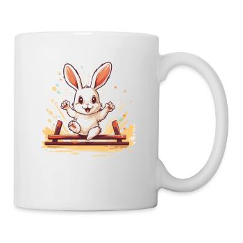 Kaninhop Meister: Dein Kaninchen als Champion - Tasse - Weiß - Rechts